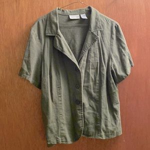 Studio Ease Green Button Down